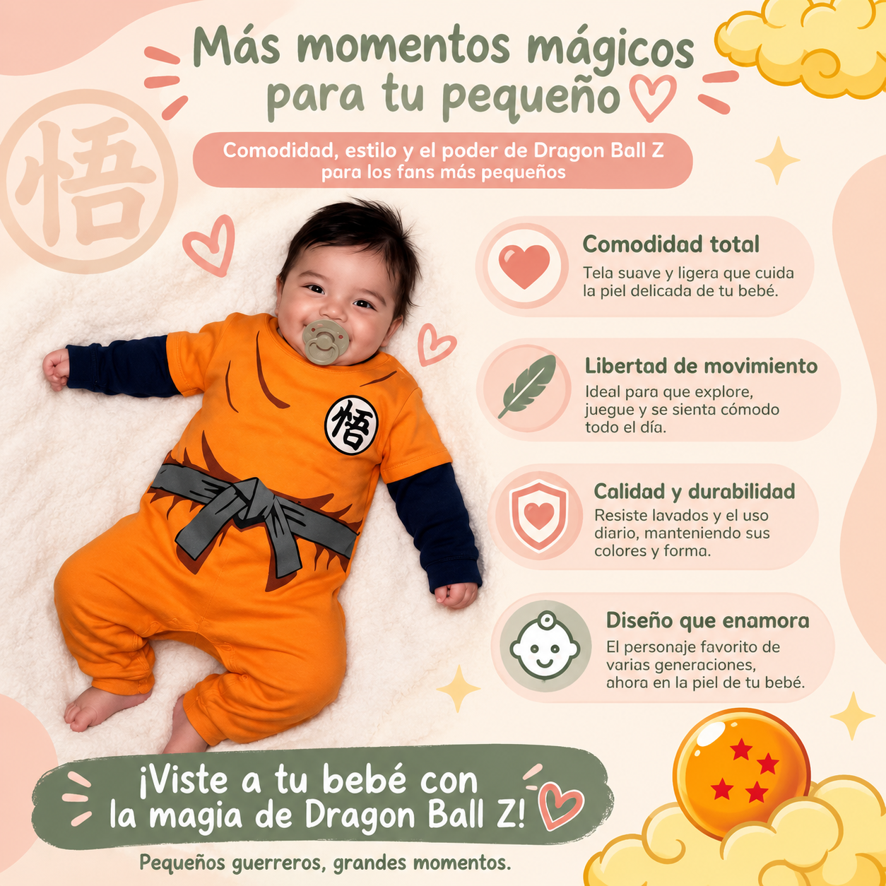 Mini Saiyan™ – El Traje de tu Pequeño Guerrero
